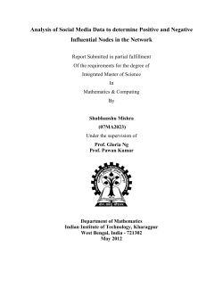 Analysis of Social Media Data to determine Positive and Negative