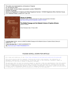 The Middle Passage and the Material Culture of