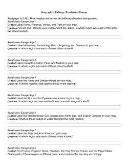 Geography Challenge Renaissance Europe