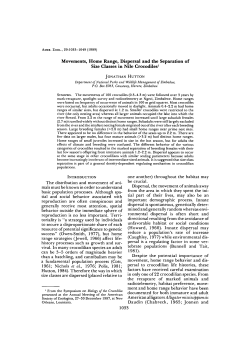 Movements, Home Range, Dispersal and the