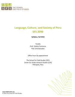 Language, Culture, and Society of Peru
