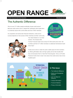 Third Quarter - Frontier Financial Credit Union