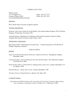 CURRICULUM VITAE - Crown Family Center for Jewish and Israel