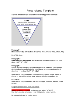 Press release Template