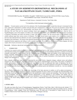 a study on sediments depositional mechanism at nayakankuppam