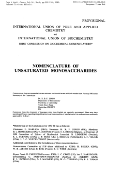 NOMENCLATURE OF UNSATURATED MONOSACCHARIDES