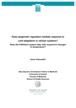 Does epigenetic regulation mediate response to cold