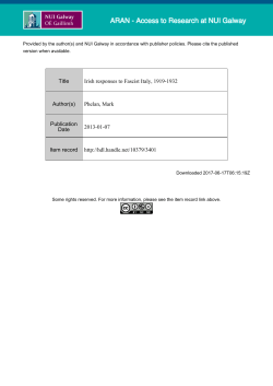 Irish responses to Fascist Italy, 1919-1932 - ARAN Home