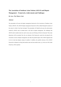 The Association of Southeast Asian Nations (ASEAN) and Dispute