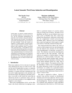 Latent Semantic Word Sense Induction and Disambiguation