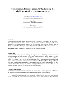 Customers and service productivity: tackling the