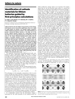 Identification of cathode materials for lithium - Group Sadoway