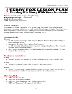Language Arts: Elements of a Newspaper Article (Part 2)