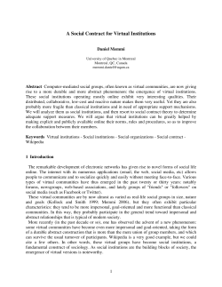 A Social Contract for Virtual Institutions - Archipel