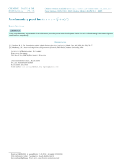 An elementary proof for sinx = x - + o(x