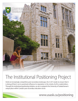 Institutional positioning - University of Saskatchewan