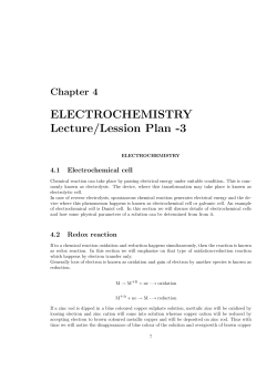 ELECTROCHEMISTRY Lecture/Lession Plan -3