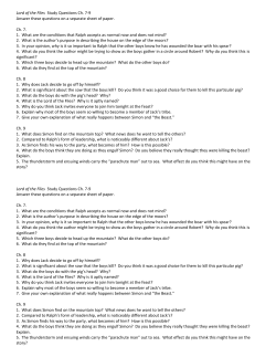 Lord of the Flies Study Questions Ch. 7