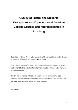 A Study of Tutors` and Students` Perceptions and Experiences of Full