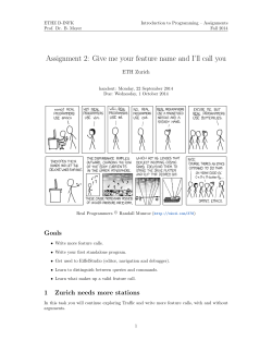 Assignment 2: Give me your feature name and I`ll call you