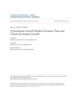 A Neoclassic Growth Model of Leisure Time and China`s Economic