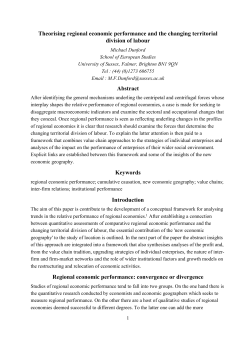 Theorising regional economic performance and the changing