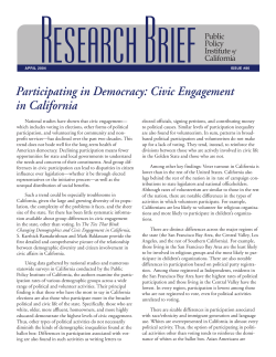 Participating in Democracy: Civic Engagement in California
