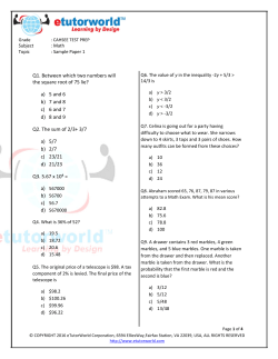 Q1. Between which two numbers will the square root of 75 lie? a) 5