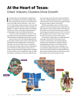 Overview - At the Heart of Texas: Cities` Industry Clusters Drive