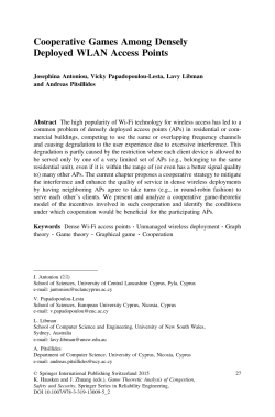 Cooperative Games Among Densely Deployed WLAN