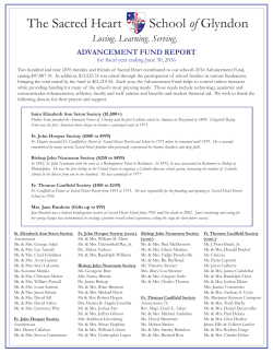 2015-2016 Annual Report - Sacred Heart School of Glyndon