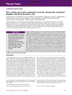 Plenary Paper - Blood Journal