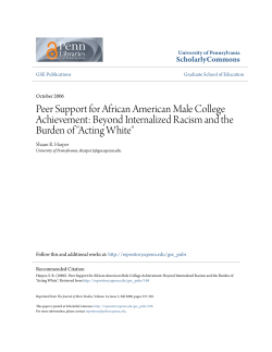 Peer Support for African American Male College Achievement