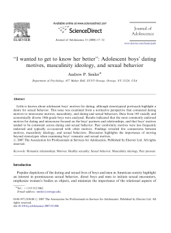 ￢ﾀﾜI wanted to get to know her better￢ﾀﾝ: Adolescent boys￢ﾀﾙ