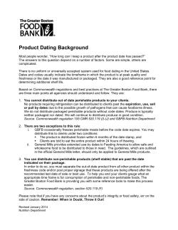 Product Dating - The Greater Boston Food Bank