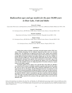 Radiocarbon ages and age models for the past 30,000 years in Bear