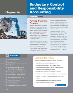 Budgetary Control and Responsibility Accounting