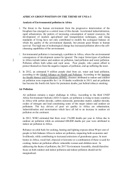 AFRICAN GROUP POSITION ON THE THEME OF UNEA