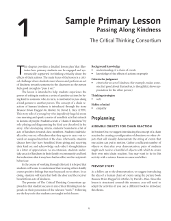 Sample Primary Lesson - Pacific Educational Press