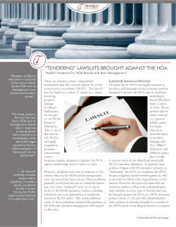 Tendering Lawsuits Broughts Against the HOA