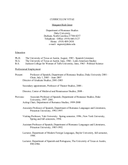curriculum vitae - Duke University