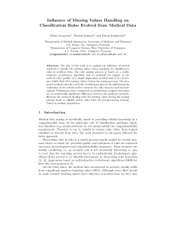 Influence of Missing Values Handling on Classification Rules