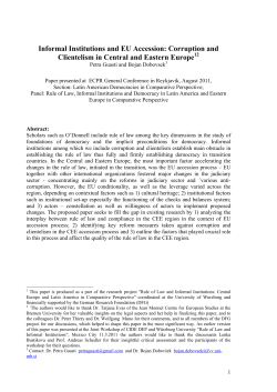 Informal Institutions and EU Accession: Corruption and Clientelism