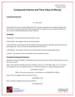 Compound Interest and Time Value of Money