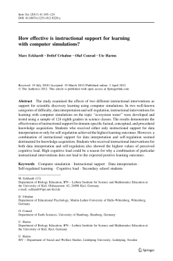 How effective is instructional support for learning with computer