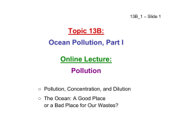 Topic 13B: Ocean Pollution, Part I Online Lecture