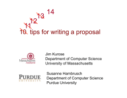 How to Write a Good Proposal - Computing Research Association