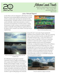 2014 Annual Report - Athens Land Trust