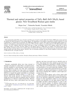 Thermal and optical properties of TeO2–BaO–SrO–Nb2O5 based