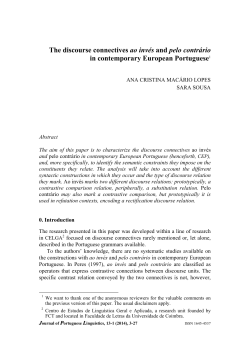 The discourse connectives ao inv&eacute;s and pelo contr&aacute;rio in